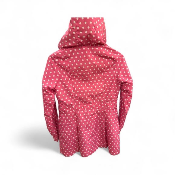 London Fog Pink Polka Dot Hooded Raincoat – Girls Size L (14–16) Barbiecore - Picture 7 of 15